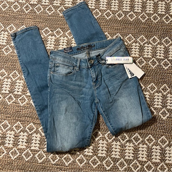 NWT Pacsun 5 Skinniest Sparkle Distressed Denim - Picture 1 of 7